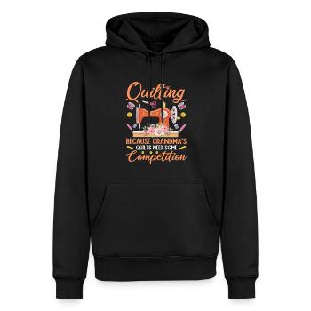 Machine à coudre Couette Couette Mamie Quilter Couture - Sweat à capuche Premium bio Homme - noir - Devant - Nico (187cm)