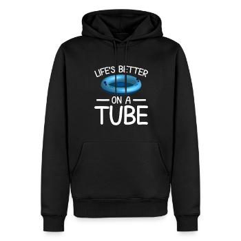 Summer Float Trip River Tubing Party Beach Outfit - Men’s Premium Organic Hoodie - black - Front - Nico (187cm)