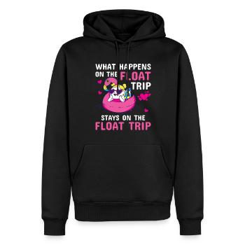 Summer Float Trip River Tubing Party Beach Outfit - Men’s Premium Organic Hoodie - black - Front - Nico (187cm)