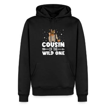 Anniversaire Safari Safari Zoo Big Five - Sweat à capuche Premium bio Homme - noir - Devant - Nico (187cm)