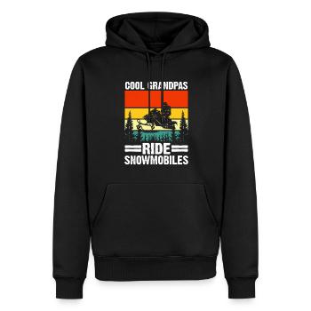 Snowmobile Dad Grandpa - Cool Grandpa Ride Snowmobile - Men’s Premium Organic Hoodie - black - Front - Nico (187cm)