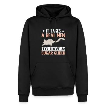 Planeur de sucre - Sweat à capuche Premium bio Homme - noir - Devant - Nico (187cm)