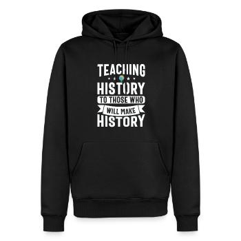 Geschichtslehrer Wertschätzung Geschichtsunterrich - Männer Premium Bio Hoodie - Schwarz - Vorne - Nico (187cm)