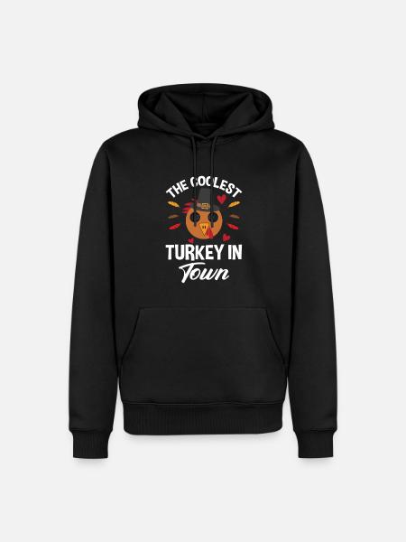 Trruthahn Thanksgiving Funny Design - Men’s Premium Organic Hoodie - black