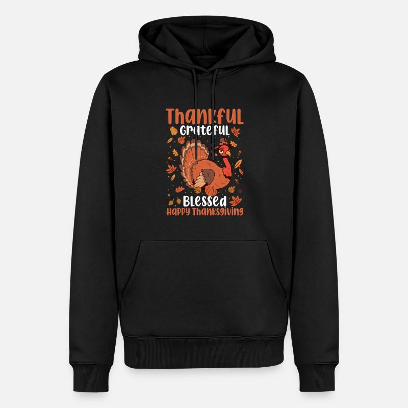 Trruthahn Thanksgiving Conception drôle - Sweat à capuche Premium bio Homme - noir