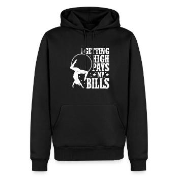 Trapèze de cirque pour costume de trapéziste - Sweat à capuche Premium bio Homme - noir - Devant - Nico (187cm)