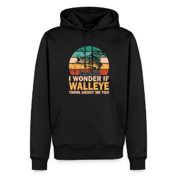 Walleye Zander Pêche Pêcheur Pêcheur - Sweat à capuche Premium bio Homme - noir - Devant - Nico (187cm)