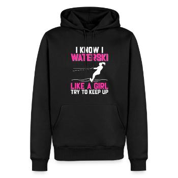 Ski nautique pour femmes filles skieuses nautiques - Sweat à capuche Premium bio Homme - noir - Devant - Nico (187cm)
