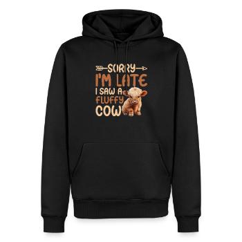 Schottisches Hochlandrind für Landwirte - Männer Premium Bio Hoodie - Schwarz - Vorne - Nico (187cm)