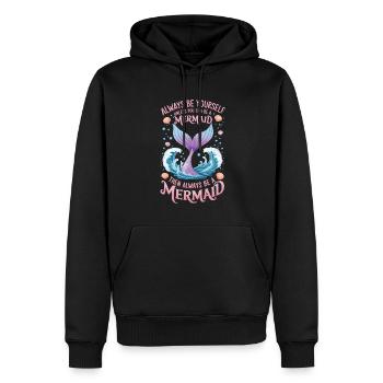 Meerjungfrau Sei immer du selbst Mädchen - Männer Premium Bio Hoodie - Schwarz - Vorne - Nico (187cm)
