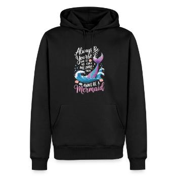 Meerjungfrau Sei immer du selbst Mädchen - Männer Premium Bio Hoodie - Schwarz - Vorne - Nico (187cm)