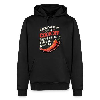 Demandez-moi ma recette de chili - Sweat à capuche Premium bio Homme - noir - Devant - Nico (187cm)