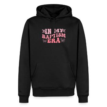 Temps pour mon baptême Première Communion - Sweat à capuche Premium bio Homme - noir - Devant - Nico (187cm)