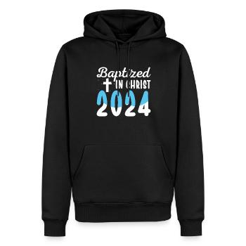 Temps pour mon baptême Première Communion - Sweat à capuche Premium bio Homme - noir - Devant - Nico (187cm)