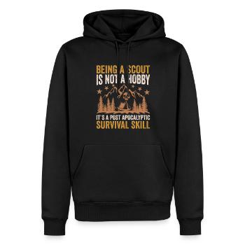 Scout Randonnée Escalade Camping - Sweat à capuche Premium bio Homme - noir - Devant - Nico (187cm)