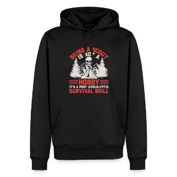Scout Randonnée Escalade Camping - Sweat à capuche Premium bio Homme - noir - Devant - Nico (187cm)