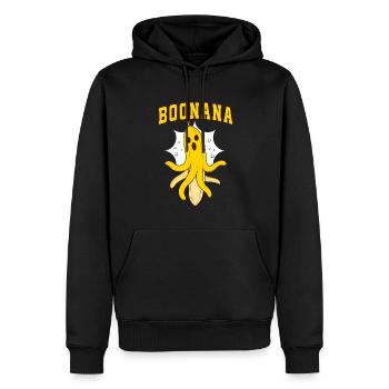Boonana Halloween Bananen Design - Männer Premium Bio Hoodie - Schwarz - Vorne - Nico (187cm)