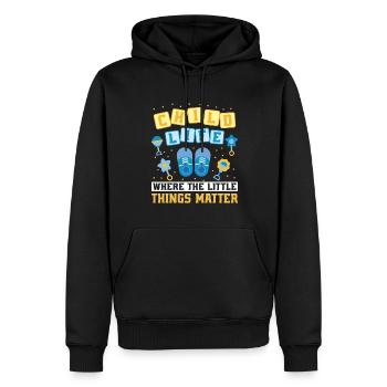 La vie des enfants des petites choses une pédiatrie - Sweat à capuche Premium bio Homme - noir - Devant - Nico (187cm)