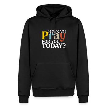 Dieu Jésus Pasteur Chrstian - Sweat à capuche Premium bio Homme - noir - Devant - Nico (187cm)