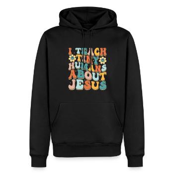 Dieu Jésus Pasteur Chrstian - Sweat à capuche Premium bio Homme - noir - Devant - Nico (187cm)