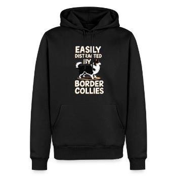 Border Collies Propriétaires de chiens Amoureux des chiens - Sweat à capuche Premium bio Homme - noir - Devant - Nico (187cm)