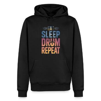 Tambours Batteurs Batteurs - Sweat à capuche Premium bio Homme - noir - Devant - Nico (187cm)