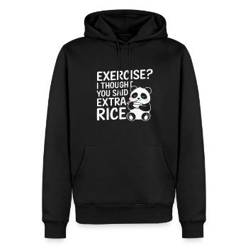 Pandabär Hast Zusätzlichen Reis Gesagt - Männer Premium Bio Hoodie - Schwarz - Vorne - Nico (187cm)