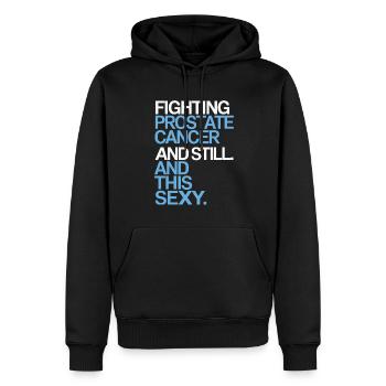 Fight against prostate cancer - Men’s Premium Organic Hoodie - black - Front - Nico (187cm)