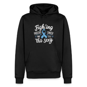 Lutte contre le cancer de la prostate - Sweat à capuche Premium bio Homme - noir - Devant - Nico (187cm)