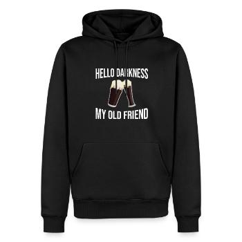 Bonjour les ténèbres mon vieil ami boit de la bière - Sweat à capuche Premium bio Homme - noir - Devant - Nico (187cm)