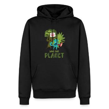Sauvez notre planète design pour le - Sweat à capuche Premium bio Homme - noir - Devant - Nico (187cm)