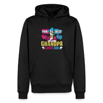 Rosa Oder Blauer Opa Liebt Dich Design Für Opa - Männer Premium Bio Hoodie - Schwarz - Vorne - Nico (187cm)