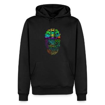 Schädel Mit Helm-radfahrer-design Für - Männer Premium Bio Hoodie - Schwarz - Vorne - Nico (187cm)