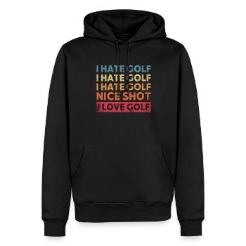 Ich Hasse Golf Schöne Aufnahme Ich Liebe Golf - Männer Premium Bio Hoodie - Schwarz - Vorne - Nico (187cm)
