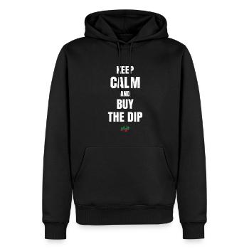 Restez calme et achetez le - Sweat à capuche Premium bio Homme - noir - Devant - Nico (187cm)