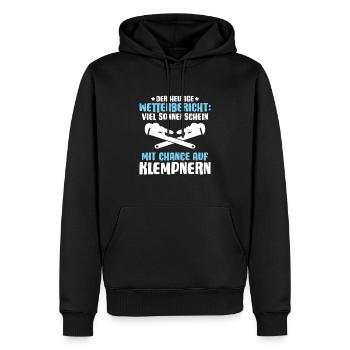 Anlagenmechaniker Klempner Plumber Sanitär Heizung - Männer Premium Bio Hoodie - Schwarz - Vorne - Nico (187cm)