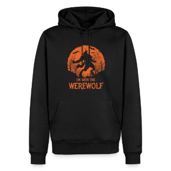 Je suis avec le Werewolf Red Moon Design for Wolves - Sweat à capuche Premium bio Homme - noir - Devant - Nico (187cm)