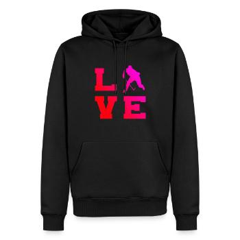 Hockey sur glace masculin Joueurs de hockey sur glace Hockey sur glace Spie - Sweat à capuche Premium bio Homme - noir - Devant - Nico (187cm)