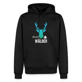 Westerwald Westerwälder Hirsch - Männer Premium Bio Hoodie - Schwarz - Vorne - Nico (187cm)