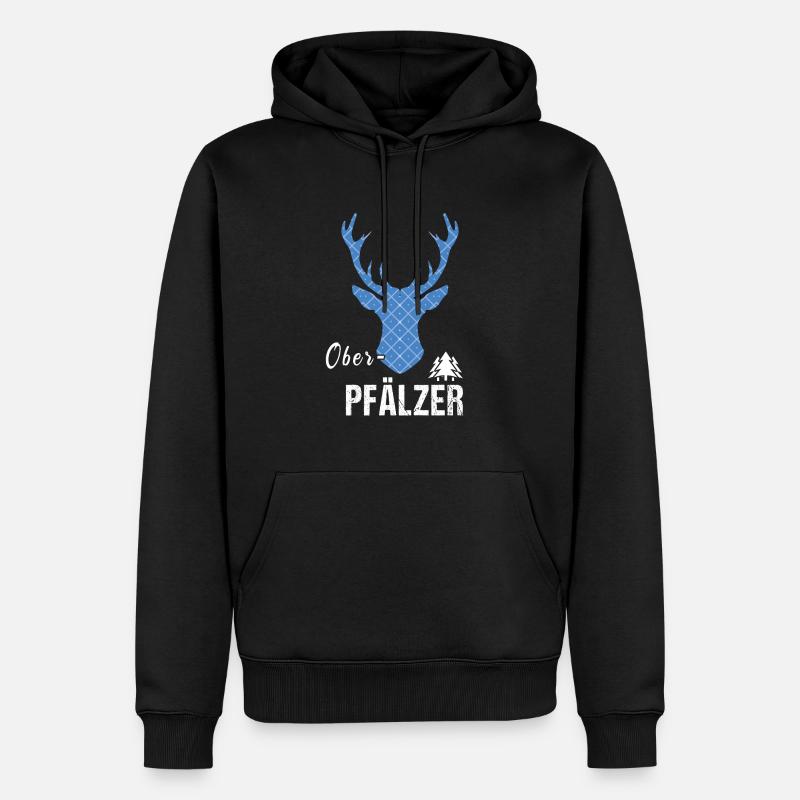 Oberpfälzer Hirsch - Männer Premium Bio Hoodie - Schwarz