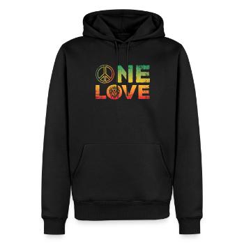Un design d’amour pour le reggae rasta - Sweat à capuche Premium bio Homme - noir - Devant - Nico (187cm)