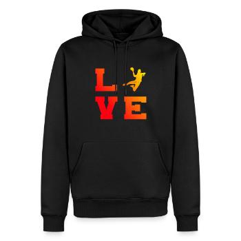 Jeux de Handball Handball Femmes Handball Handball Handball - Sweat à capuche Premium bio Homme - noir - Devant - Nico (187cm)