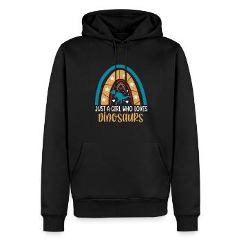 Nur Ein Mädchen, Das Dinosaurier-design Für Dino - Männer Premium Bio Hoodie - Schwarz - Vorne - Nico (187cm)