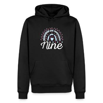 Neuf léopards arc-en-ciel design Pour 9. - Sweat à capuche Premium bio Homme - noir - Devant - Nico (187cm)