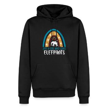 Juste une fille qui aime le design pour les éléphants - Sweat à capuche Premium bio Homme - noir - Devant - Nico (187cm)