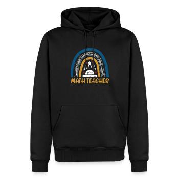 Conception de professeur de mathématiques pour professeur de mathématiques - Sweat à capuche Premium bio Homme - noir - Devant - Nico (187cm)