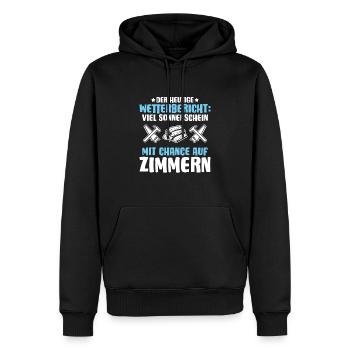 Zimmerer Zimmermann Zimmerei Carpenter Carpentry - Männer Premium Bio Hoodie - Schwarz - Vorne - Nico (187cm)