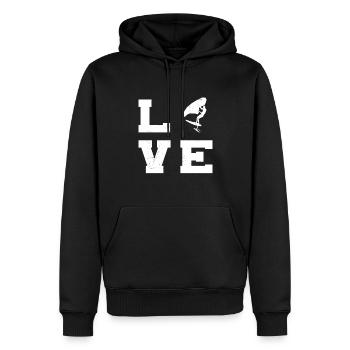 wingsurf wingfoil hommes femmes hydroptère - Sweat à capuche Premium bio Homme - noir - Devant - Nico (187cm)