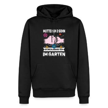Mutter Sohn Garten - Männer Premium Bio Hoodie - Schwarz - Vorne - Nico (187cm)
