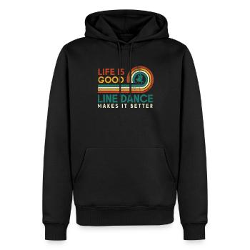 Life is good Line Dance makes it better for - Men’s Premium Organic Hoodie - black - Front - Nico (187cm)